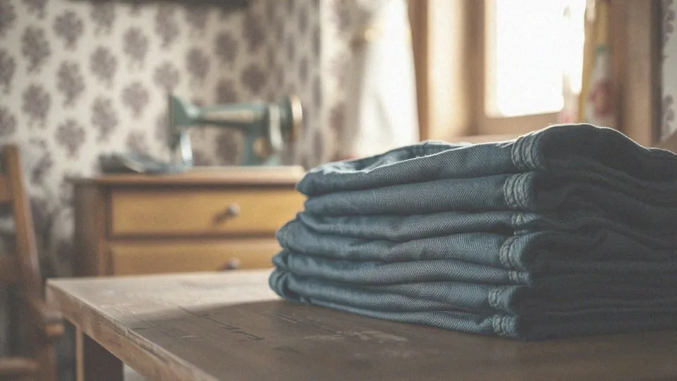 Jakie materiały używane były do produkcji spodni jeansowych w PRL?