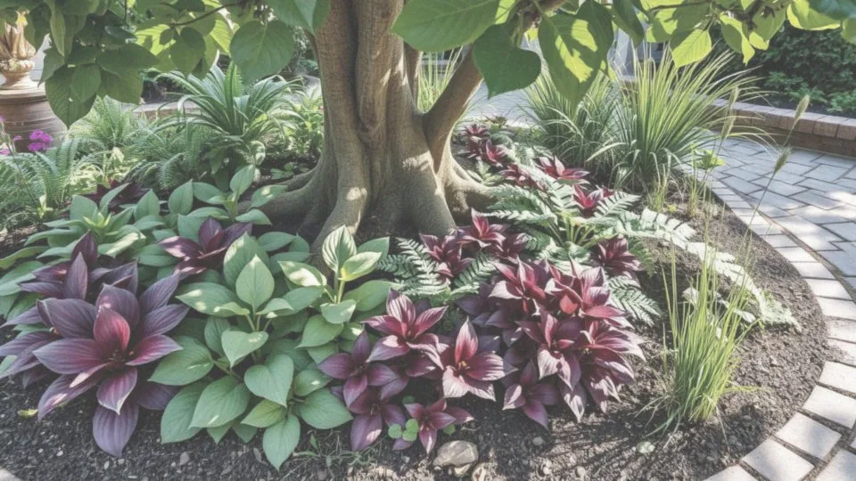 Jakie odmiany roślin ozdobnych rosną dobrze pod derenia?